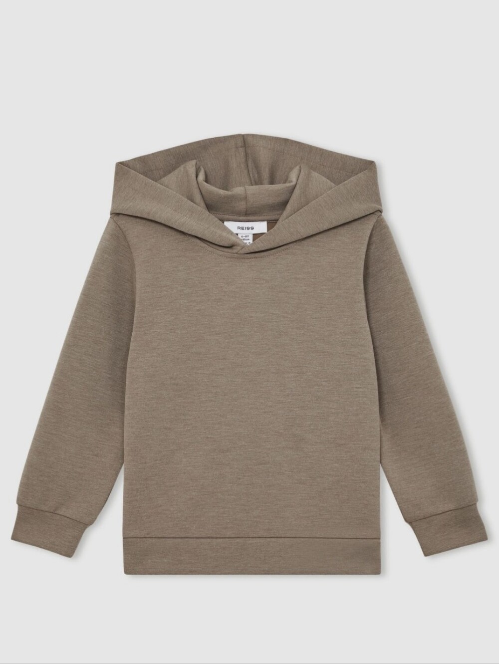 NWT Reiss Boys' Taupe Premium Interlock Jersey Hoodie, 11/12Y